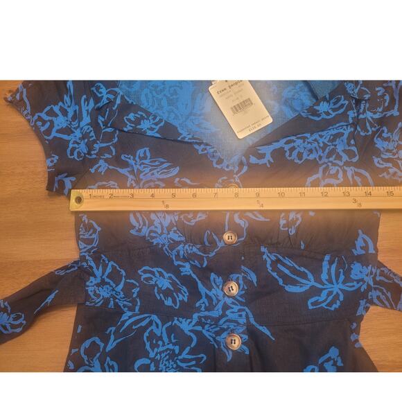 NWT Free People “A Thing Called Love” Mini Dress Blue Sz 2 Festival Boho Chic - Picture 7 of 11
